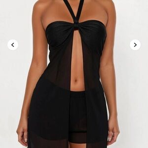 Fashion Nova Sheer Seduction Halter Short